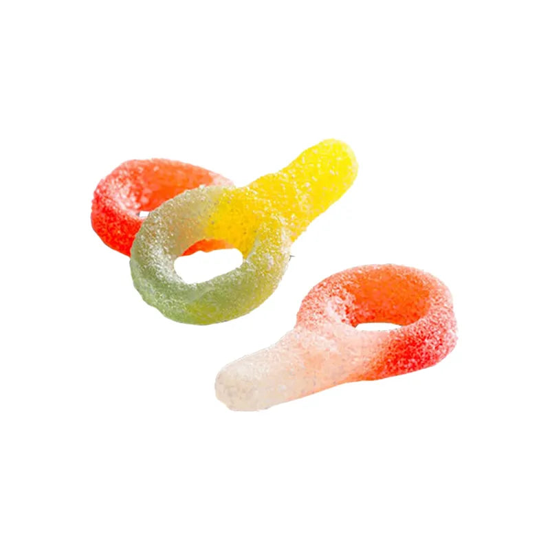 Colorful sugar-coated soother-shaped jelly candy by Haribo.