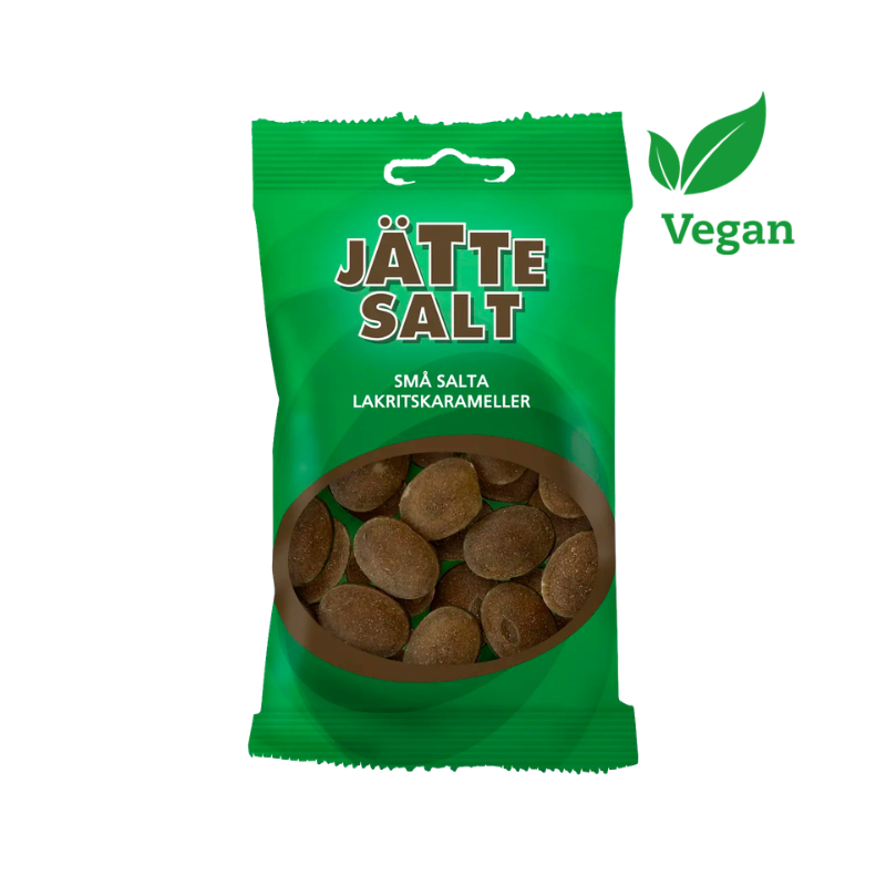 Green bag of small salty licorice hard candies