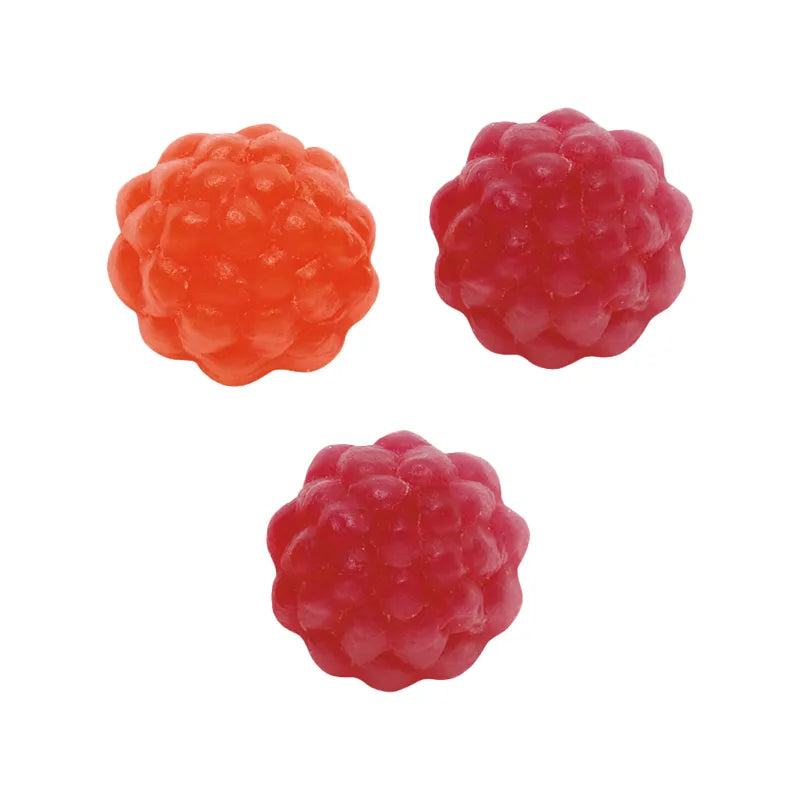 Berry-shaped jelly candy in various red shades by Malaco.