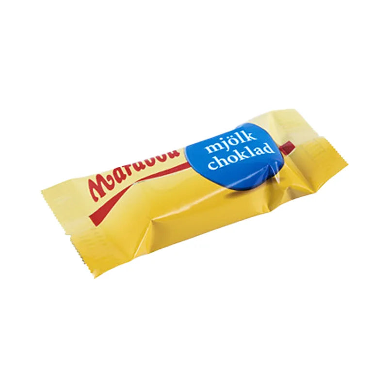 Mini Marabou milk chocolate wrapped in yellow paper.