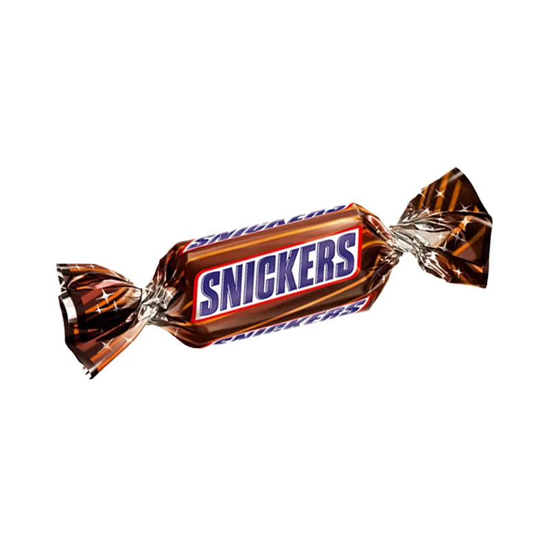 Mini snickers chocolate wrapped in black paper by Mars