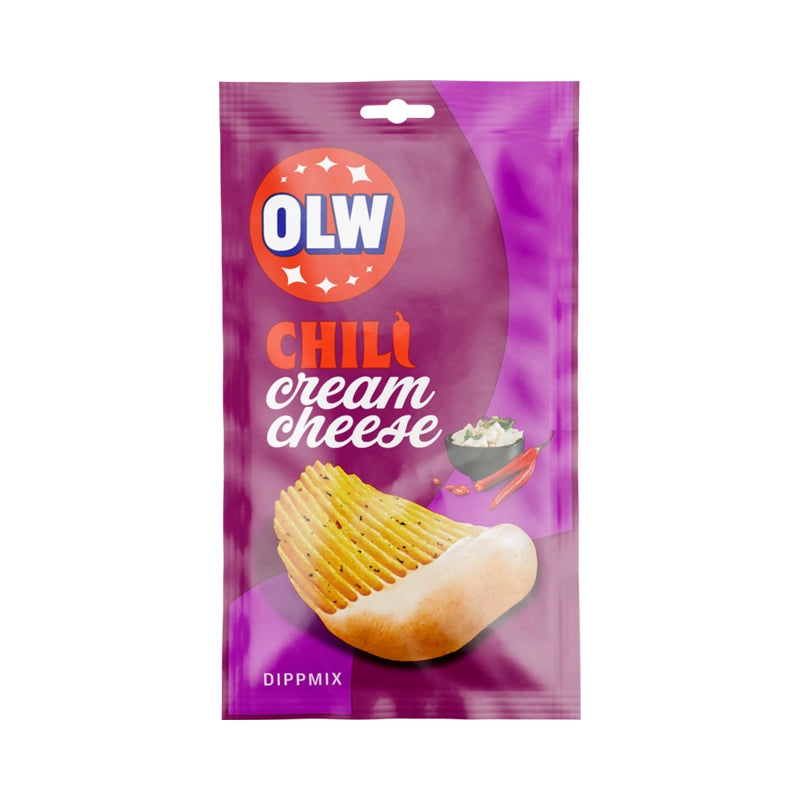 Purple bag of OLW Dippmix Chili Cream Cheese.