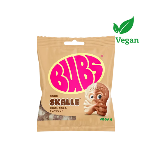 Bag with skull-shape cola flavored candy by Bubs