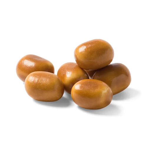 Brown ball-shaped candies by Haribo.