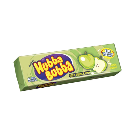 Apple flavored bubble gum in green wrapper