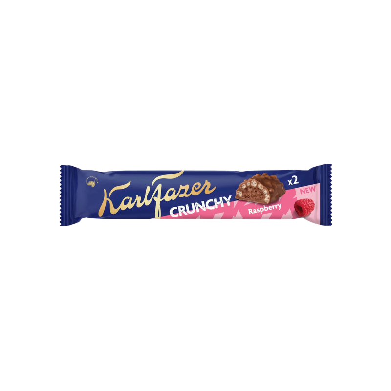 Chocolate bar with crunch and raspberry by Karl Fazer