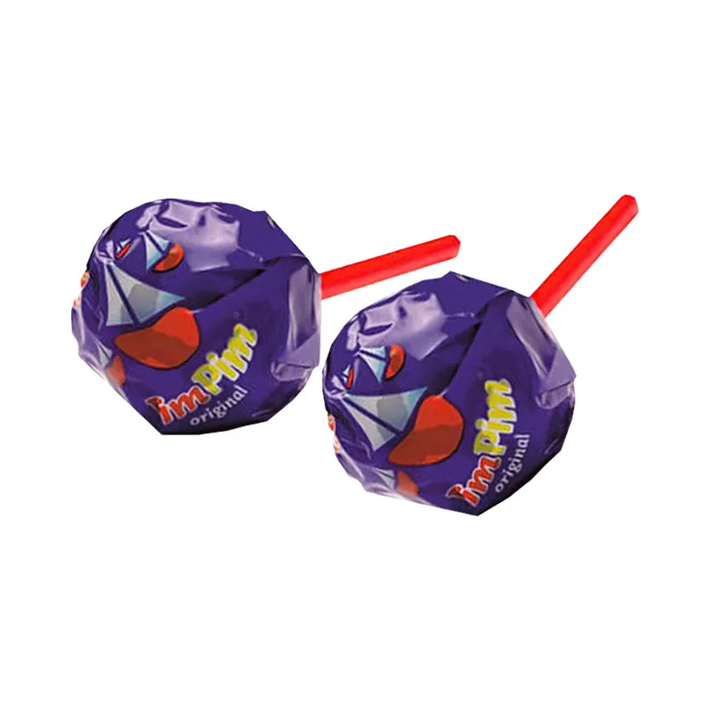 Lollipop wrapped in blue paper.