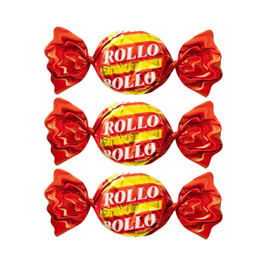 Red and gold wrapped toffee candy by Malaco.
