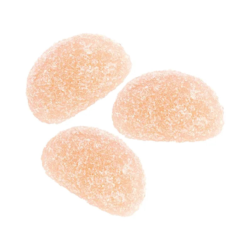 Green gummy candy coated with sugar by Malaco.