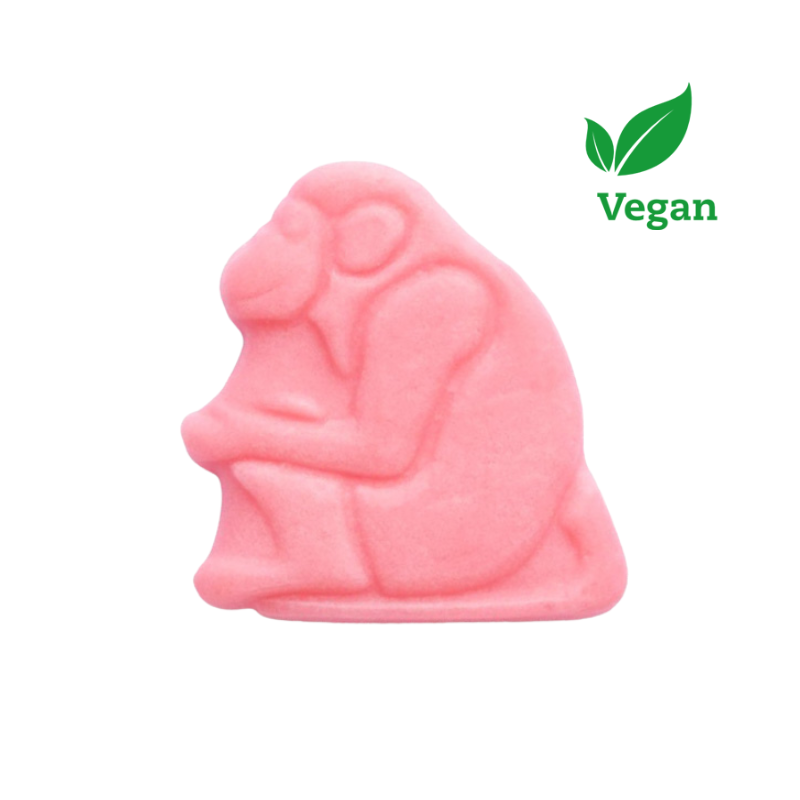 Pink foamy candy monkey