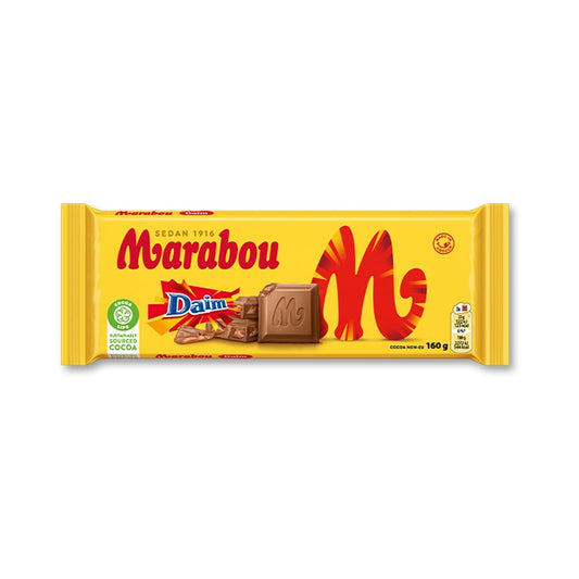 Marabou Daim chocolate bar in yellow wrapper