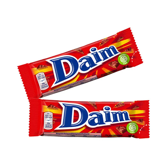 Mini Daim chocolate wrapped in red paper by Marabou.