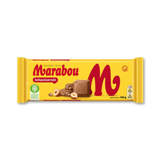 Marabou Schweizernöt chocolate bar in yellow wrapper