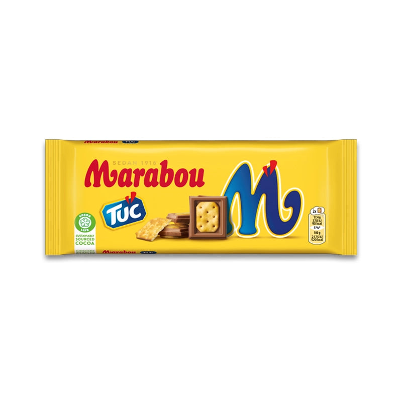 Marabou Tuc chocolate bars in yellow wrapper
