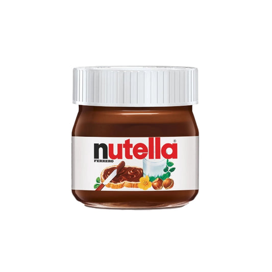 Nutella hazelnut chocolate spread in a mini jar