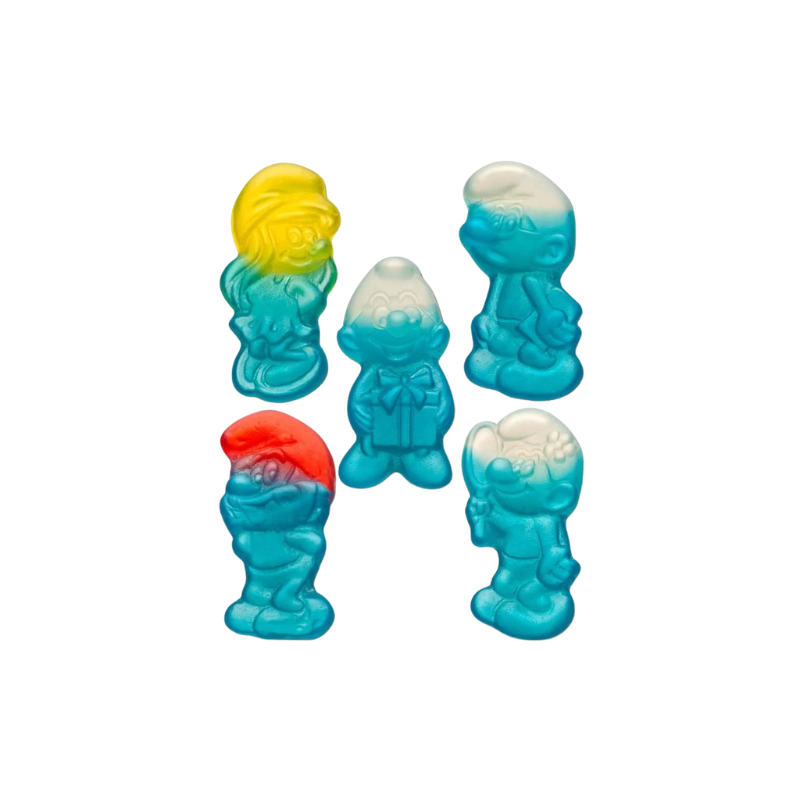 The smurfs in chewy jelly candy