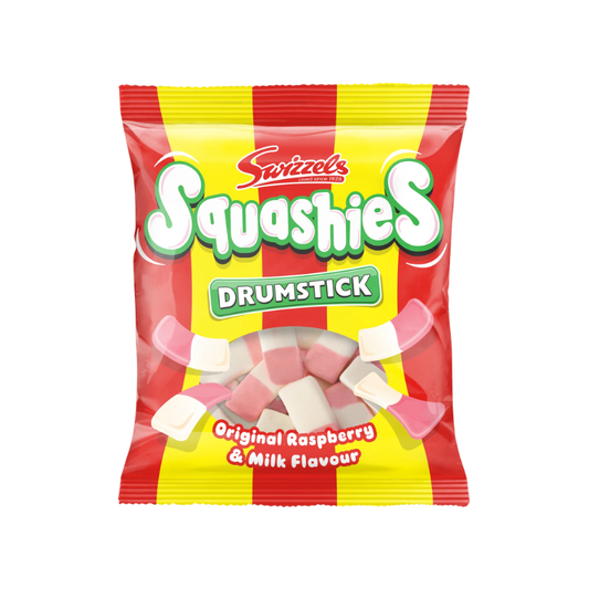 Red and yellow bag with foamy sweet candies